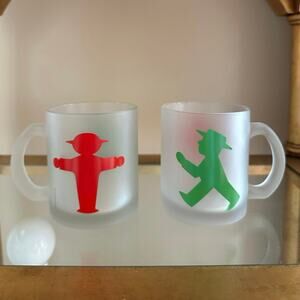 AMPELMANN mugs set Berlin matte glass green red Germany